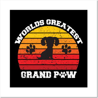 Grandpaw Worlds Greatest Grand Paw Funny Dogs Tee Posters and Art
